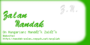 zalan mandak business card